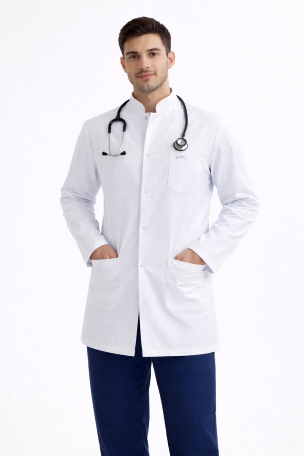 Muški medicinski mantil ruska kragna